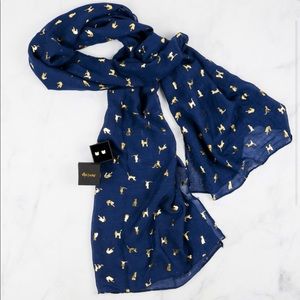 Shiny Cats Cat Lady Blue Scarf